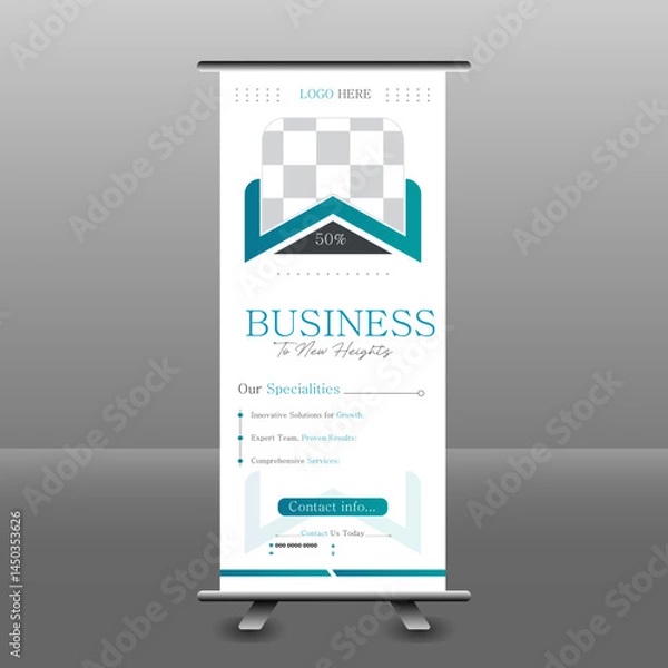 Fototapeta Professional Unique Corporate Roll Up Banner design for business events, presentations and for marketing in print ready