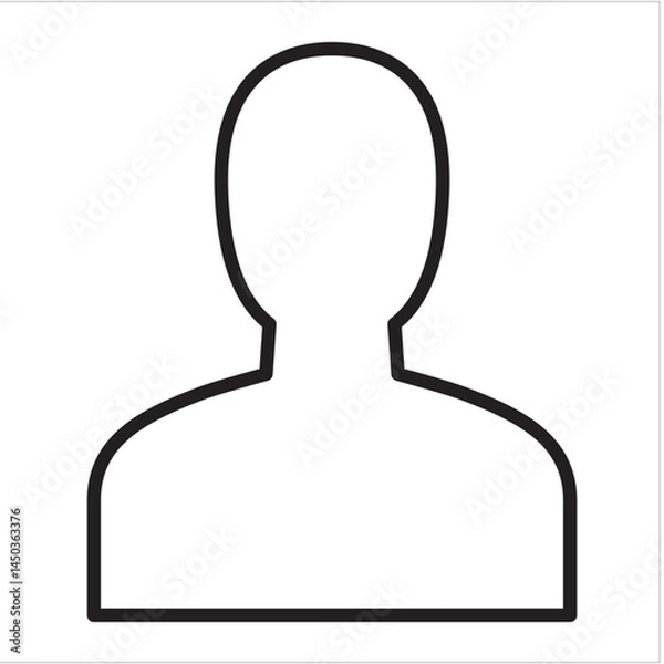 Fototapeta User icon. Blank user profile, avatar account icon. Blank photo profile symbol. Vector illustration thin line design.
