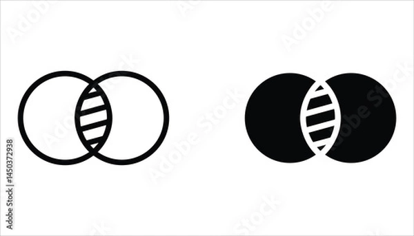 Fototapeta Venn diagram icon set. Venn diagram vector illustration from Analytics collection. vector illustration isolated on white background.	