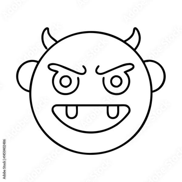 Fototapeta internet troll emoji icon, internet troll emoji line art - simple line art of internet troll emoji, perfect for internet troll emoji logos and icons