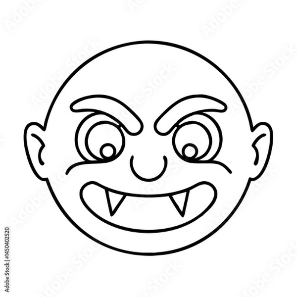 Fototapeta internet troll emoji icon, internet troll emoji line art - simple line art of internet troll emoji, perfect for internet troll emoji logos and icons