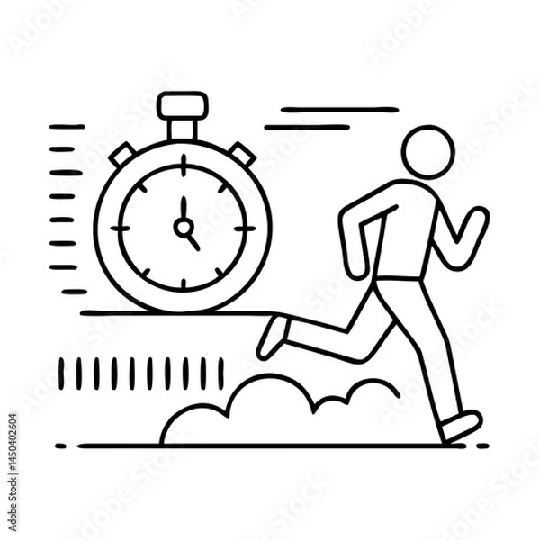 Fototapeta interval running icon, interval running line art - simple line art of interval running, perfect for interval running logos and icons