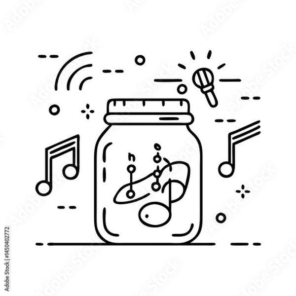 Fototapeta jam session icon, jam session line art - simple line art of jam session, perfect for jam session logos and icons