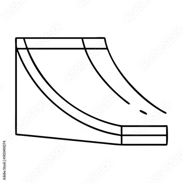 Obraz diy skateboard ramp icon, diy skateboard ramp line art - simple line art of diy skateboard ramp, perfect for diy skateboard ramp logos and icons