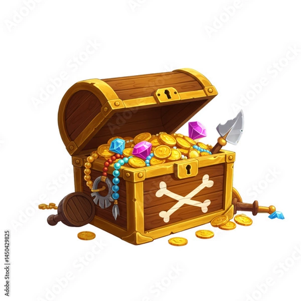 Obraz treasure chest with coins