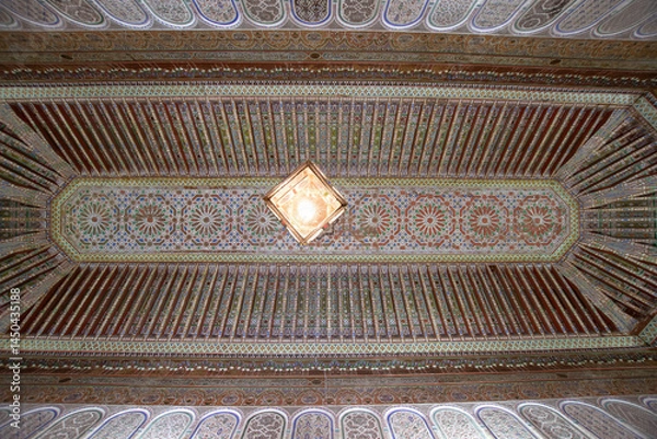 Obraz Beatiful ceiling of the bahia palace in marakech marocco