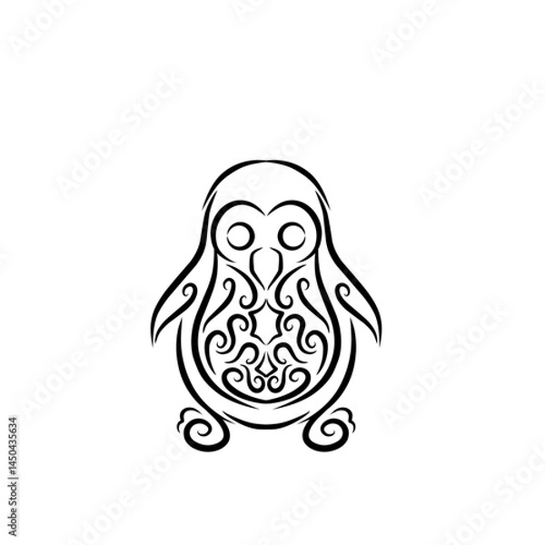 Fototapeta Stylized owl illustration with intricate patterns, depicting nature's beauty and artistic creativity