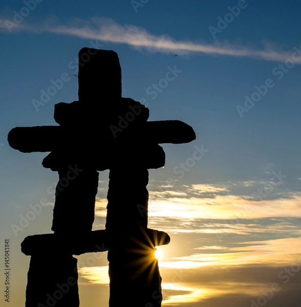 Obraz Inukshuk at sunrise