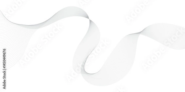 Fototapeta Abstract grey, white smooth element swoosh speed wave modern stream transparent background. Abstract wave line for banner, template, wallpaper background with wave design. Vector illustration	
