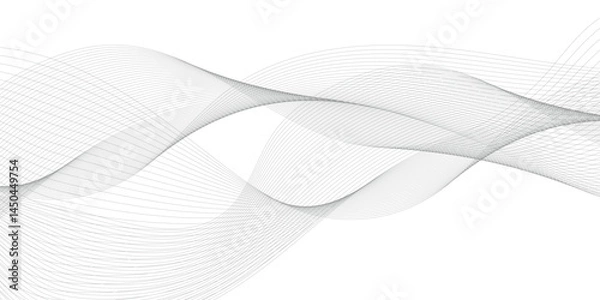 Fototapeta Abstract grey, white smooth element swoosh speed wave modern stream transparent background. Abstract wave line for banner, template, wallpaper background with wave design. Vector illustration	
