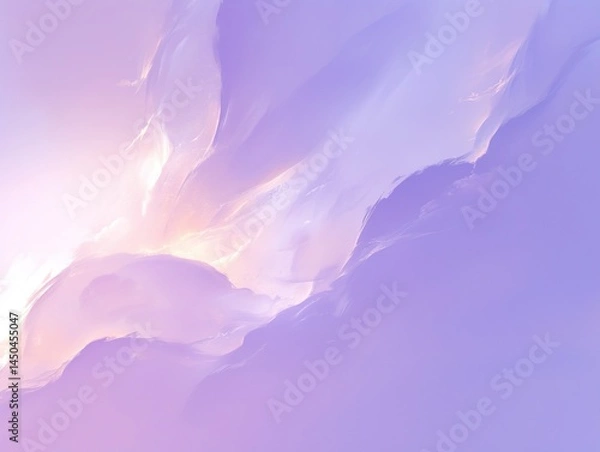 Fototapeta Ethereal abstract background depicting soft, luminous pastel purple and pink clouds drifting across a dreamy sky with bright light accents.