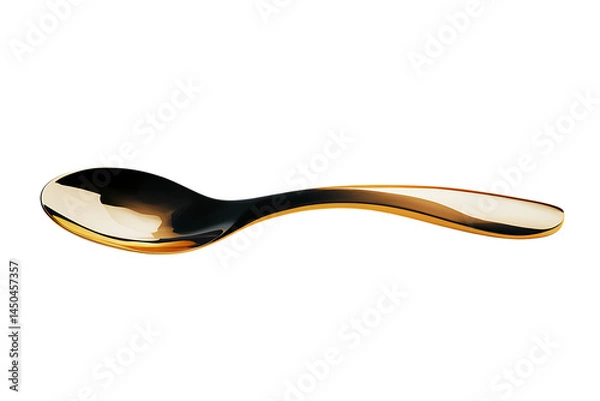 Obraz Golden spoon with a sleek design on a transparent background