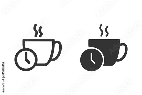 Obraz Coffee break icon set. coffee time symbol. vector illustration