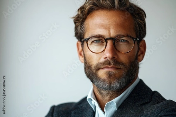 Fototapeta Professional Male Portrait  Confidence and Style with copy space