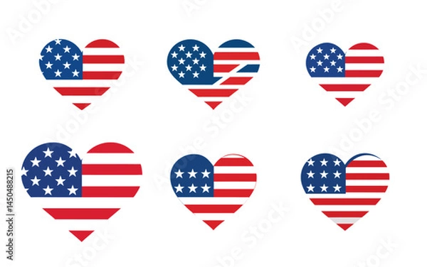 Obraz american flag icons