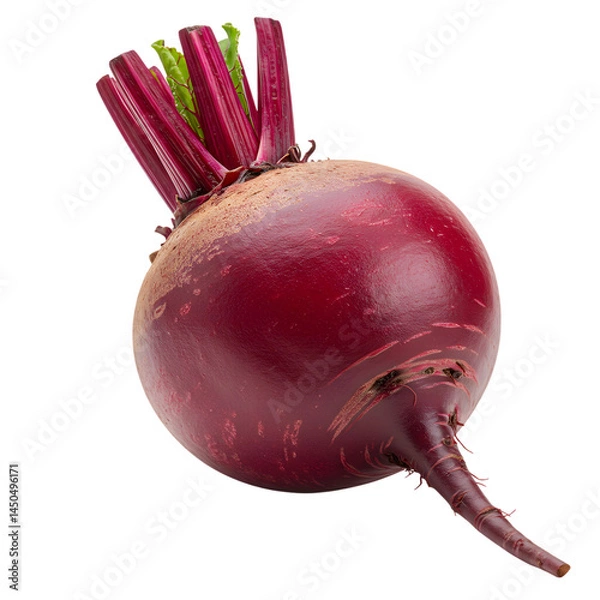 Obraz Fresh Whole Beetroot with Stems at png background