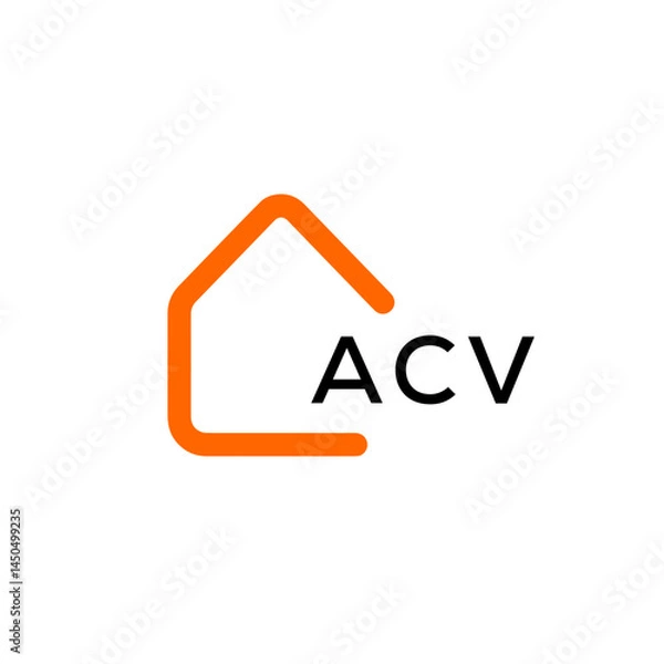 Fototapeta ACV letter logo design with black background in illustrator, vector logo modern alphabet font overlap style. calligraphy designs for logo, Poster, Invitation, etc.