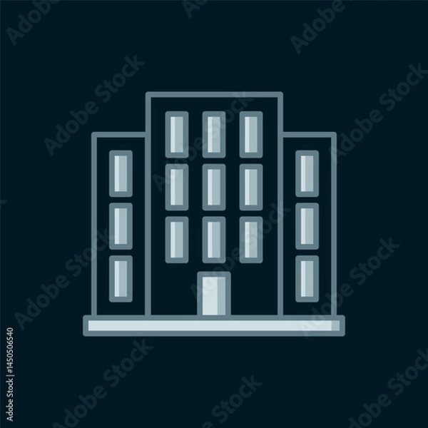 Fototapeta Line House icon isolated on black background. Home symbol. Flat filled outline style with shadow. Vector