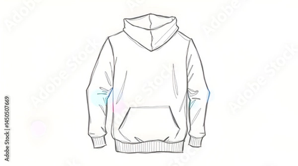 Fototapeta Hoodie Showing Simultaneous New & 50-Year Aged Wear - Vintage Futurism Mockup