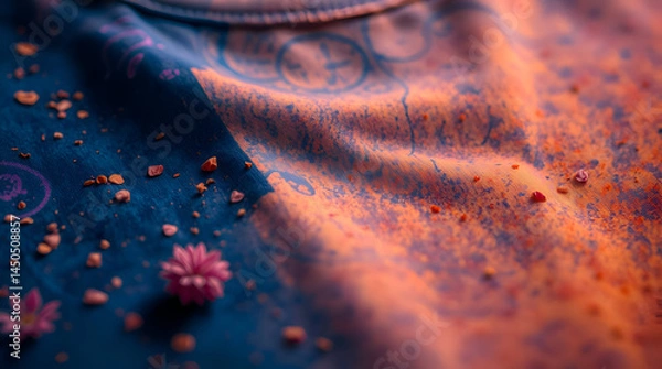 Fototapeta Living Microbe-Dyed T-Shirt with Shifting Organic Patterns - Bio-Design Mockup