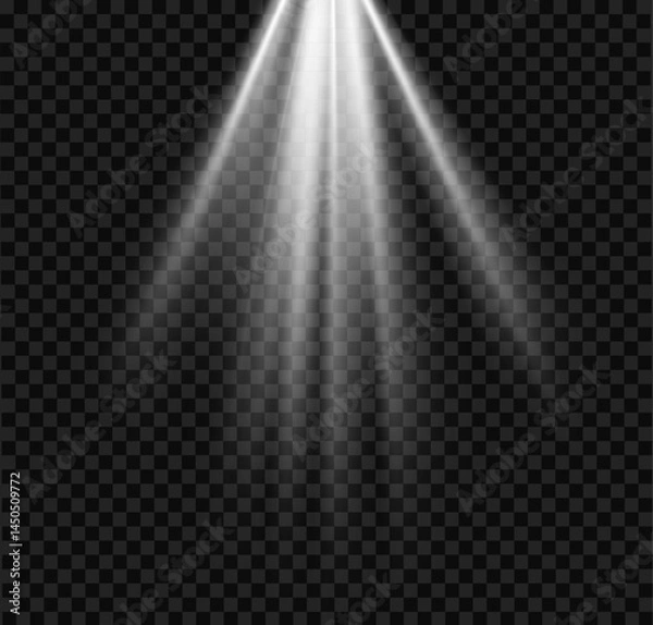 Fototapeta Transparent background with light rays burst creating a glowing light effect