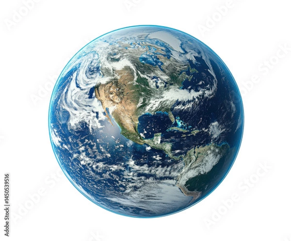 Fototapeta Exploring the earth's unique features planet earth digital space aerial view nature isolated on transparent background