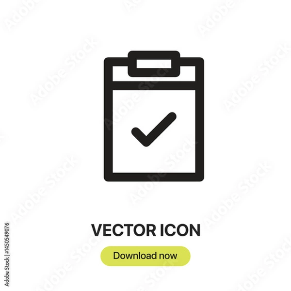 Fototapeta Approve icon vector. Linear-style sign for mobile concept and web design. Approve symbol illustration. Pixel vector graphics - Vector.