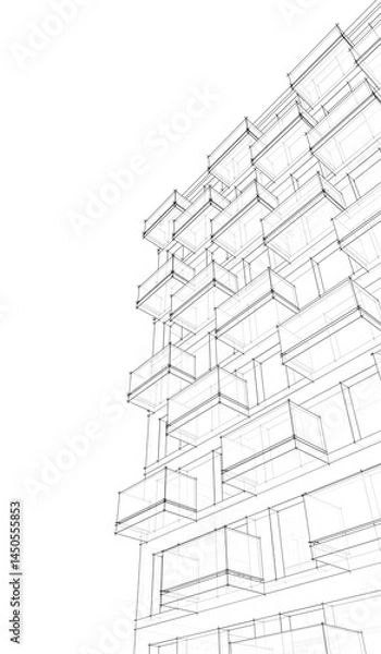 Fototapeta abstract architecture building 3d rendering