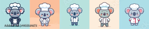 Fototapeta cute koala vector in chef costume