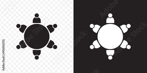 Fototapeta boardroom meeting icon vector black and white business on Transparent Background. EPS 10.