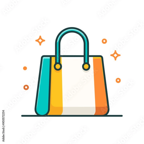 Obraz Stylish tote bag with vibrant colors and sparkling elements  