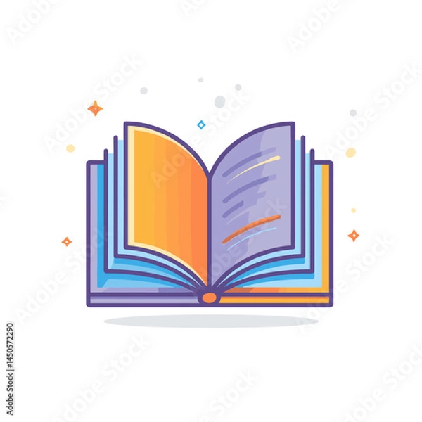 Obraz Open book icon with colorful design  