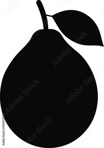Fototapeta guava fruit silhouette vector illustration 