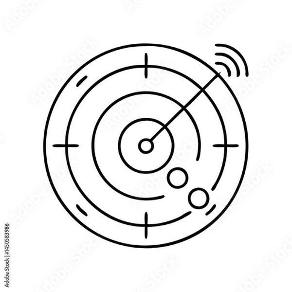 Fototapeta in game radar icon, in game radar line art - simple line art of in game radar, perfect for in game radar logos and icons