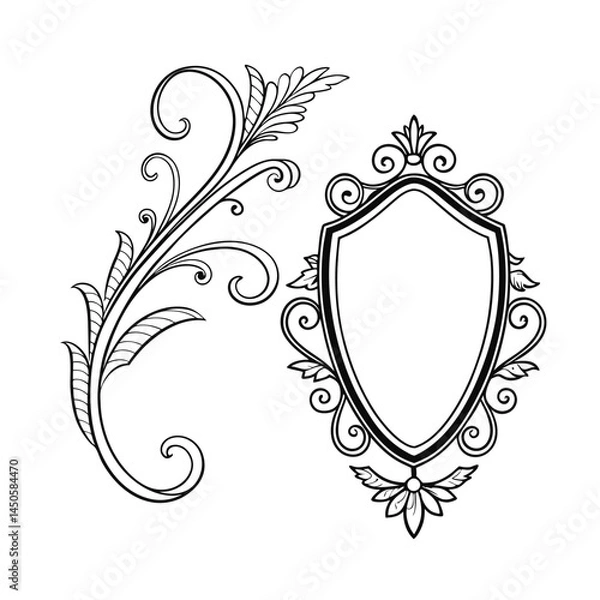 Fototapeta Oval, Shield and Circle Frames