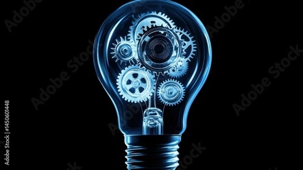 Fototapeta Lightbulb with gears representing creativity