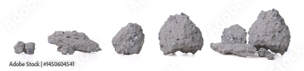 Fototapeta Concrete rubble broken, Broken concrete slabs isolated on white background
