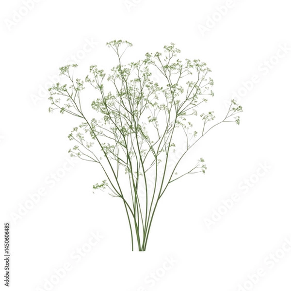 Fototapeta Delicate gypsophila flower arrangement isolated on transparent background