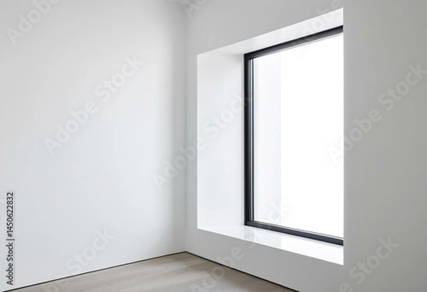 Fototapeta Close-up of window frame corner in modern minimalist home