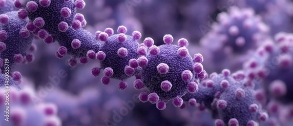 Obraz Analyzing virus mutation patterns microscopic world digital art abstract environment close-up scientific exploration