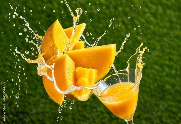 Obraz A glass of orange juice being poured into a glass.