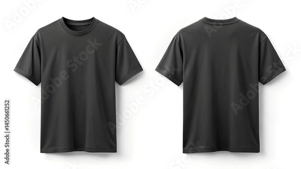 Obraz boxy fit black t shirt template front and back on