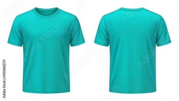 Obraz bright aqua minimal tee front and back template on