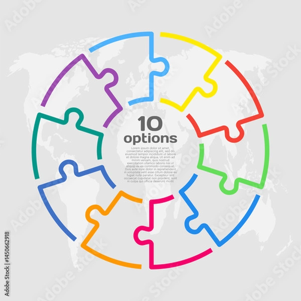 Obraz Circle diagram infographic in 10 steps or options