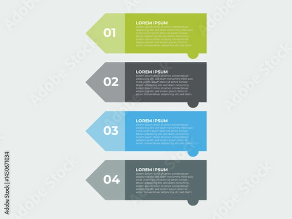 Obraz Vector infographic template with 3D paper label, integrated circles. Business concept with 4 options. For content, diagram, flowchart, steps, parts, timeline infographics, workflow, chart.