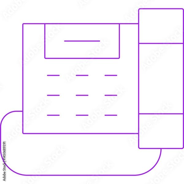 Fototapeta Telephone icon single vector illustration 