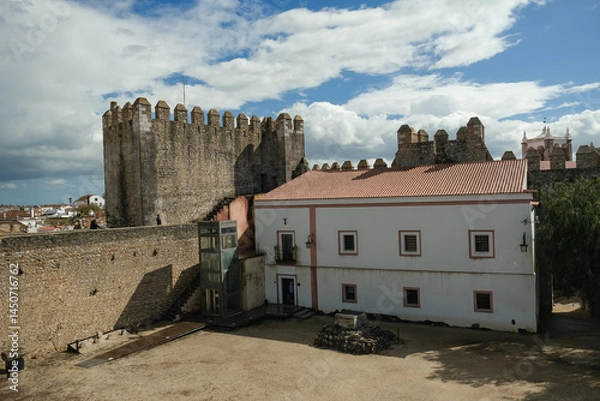 Fototapeta View of castle in Serpa, Portugal.
