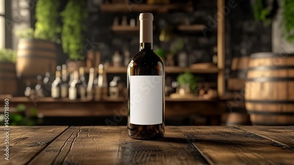 Fototapeta Craft and Color: A Detailed View of an Amber Wine Presentation