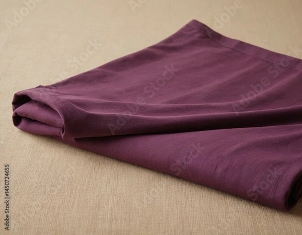 Obraz Elegant folded purple fabric showcasing rich texture and deep hue.