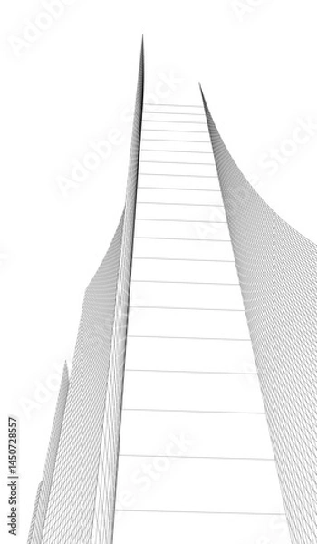 Fototapeta Abstract architectural building vector 3d illustration